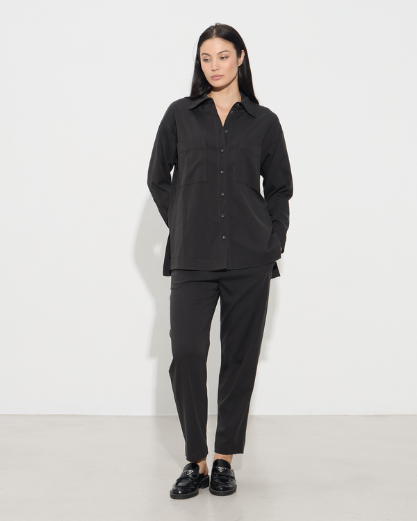 Ποuκαμίσα oversized μονόχρωμη